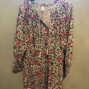 Floral Dress with Tassels